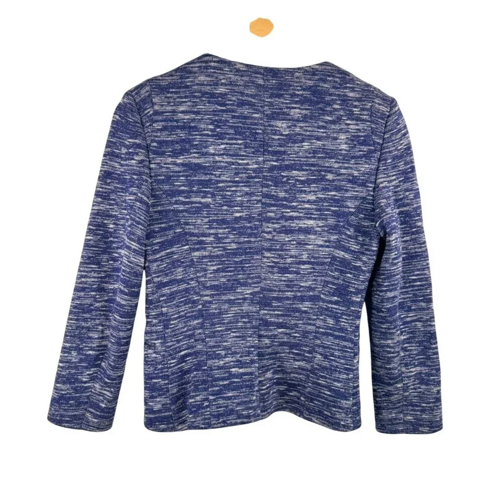 Wilfred Festin knit open front blazer blue career wool blend 90s‎ SZ 4
